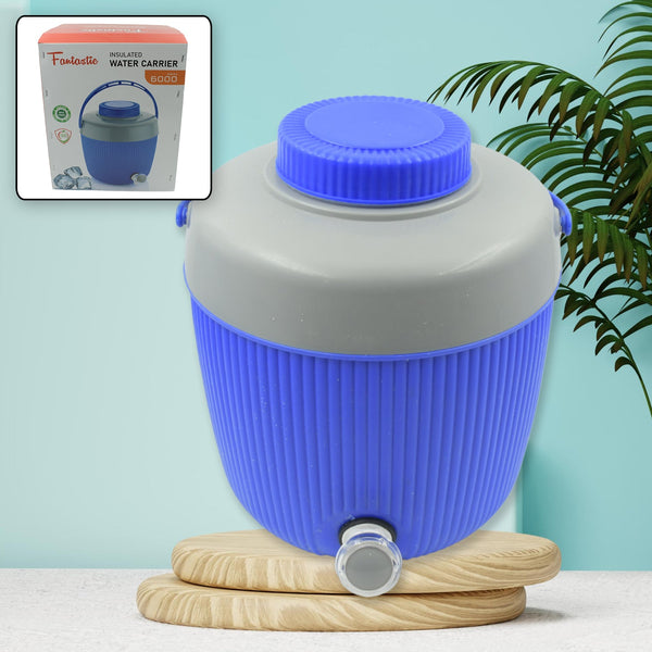 Insulated Water Jug, Insulated Plastic Water Jug with a Sturdy Handle, Water Jug Camper with Tap Plastic Insulated Water Storage Cool Water Storage for Home & Travelling (6000 ML)