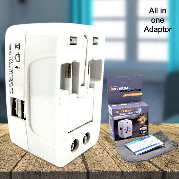 All-in-One Universal Worldwide Travelling AC Adaptor Plug (AU / UK / US / EU) International Power Charger Electric USB Power Plug Socket Adapter Converter (1 Pc)